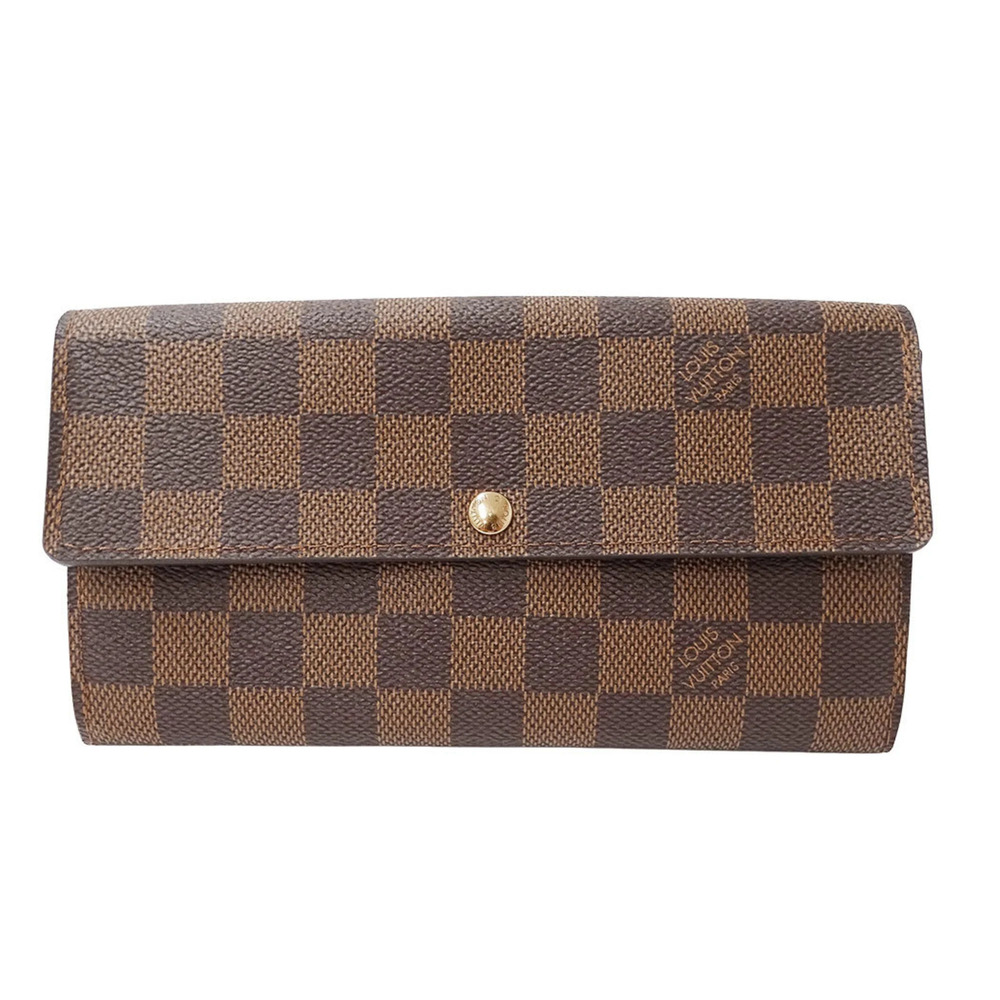 Louis Vuitton LOUIS VUITTON Women's Wallet, Brand Name Long Damier Canvas, Po...